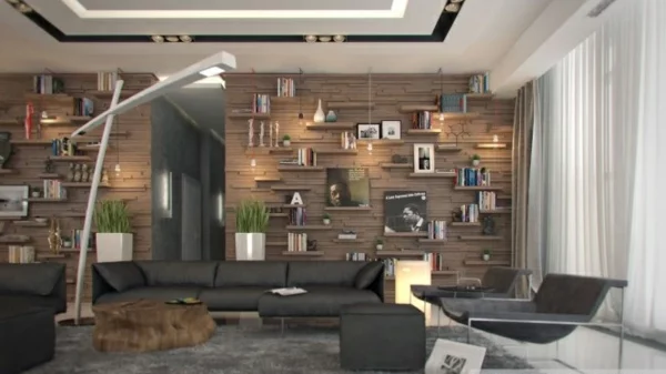 design interieur russich idee regale sessel sofa pelzteppich