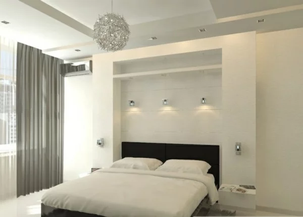 weiss schwarz schlafzimmer minimalistisch russisch kreative Interieur Ideen