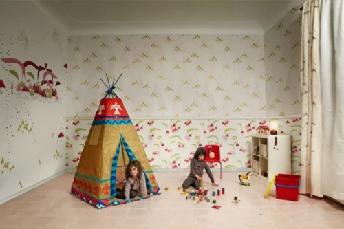 designer tapeten im kinderzimmer bunte abstrakte muster