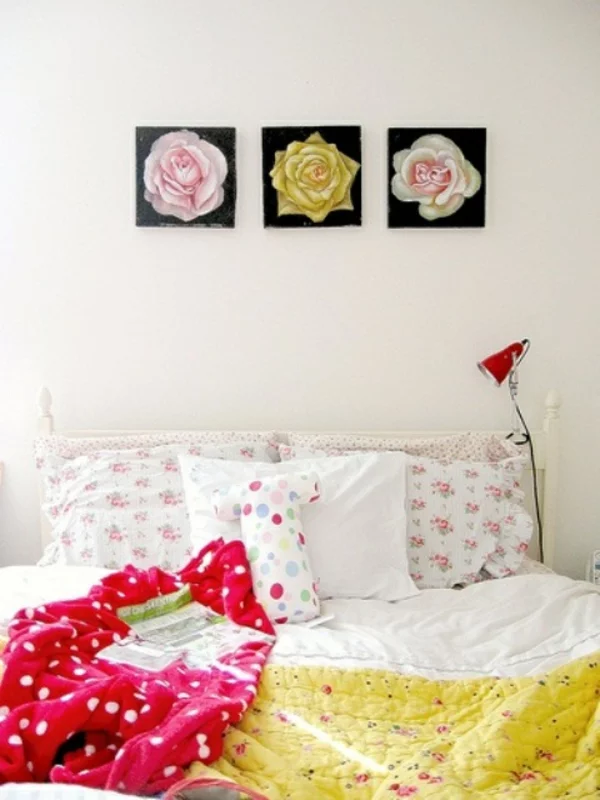frühlingsdeko im schlafzimmer bild rosen