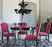 Elegante Ausstattung im Esszimmer mit rustikalen Möbeln