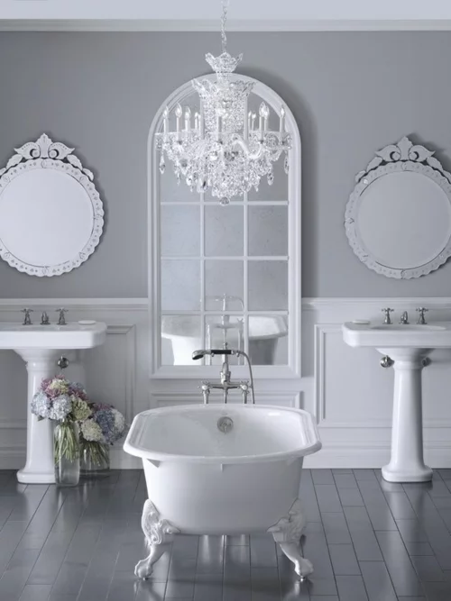 badezimmer design möbel weiblich badewanne weiß blumen