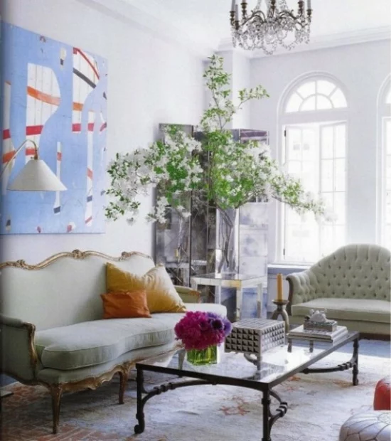 interior design home ideen femenin wohnzimmer sofa antik