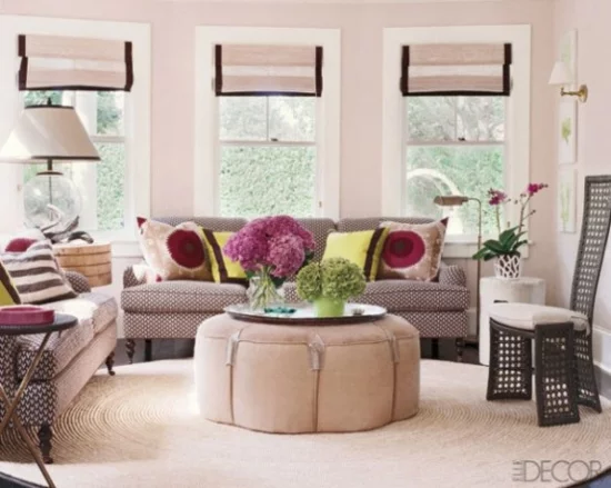 interior design ideen weiblich wohnzimmer pastelfarben hell rosa