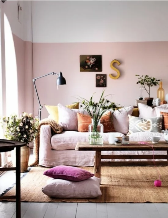 interior design ideen weiblich wohnzimmer pastelfarben
