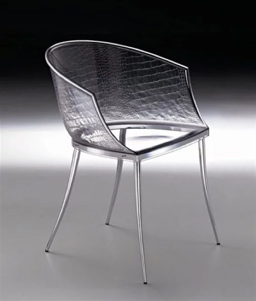 transparente designer möbel aus glas krokodil muster stuhl