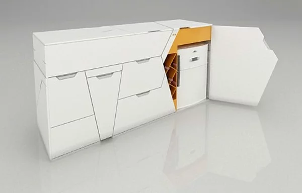 modulares haus interior platzsparende küchenmöbel schränke und kühlschrank