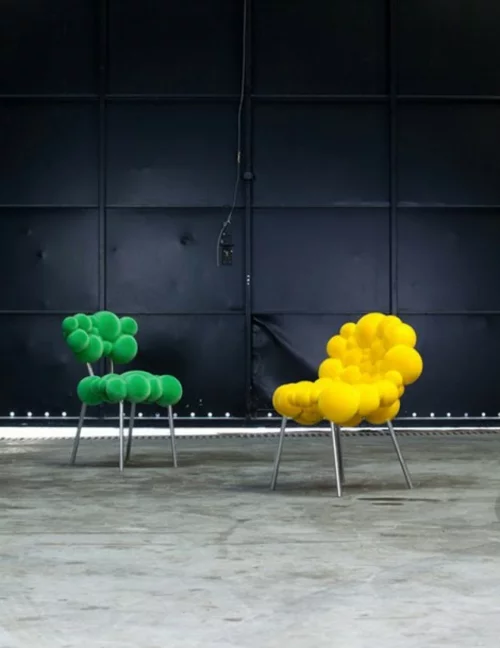 moderne Möbel Sammlung lehnstuhl grün gelb gepolstert