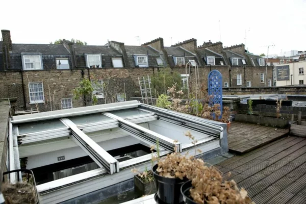 stilvolles londoner appartement dachfenster und frische luft