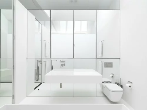 Ausgefallene Einrichtungsideen für Wandspiegel badezimmer weiß