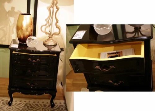  Dekoideen für bemalte Möbel kommode schwarz gelb viktorianisch