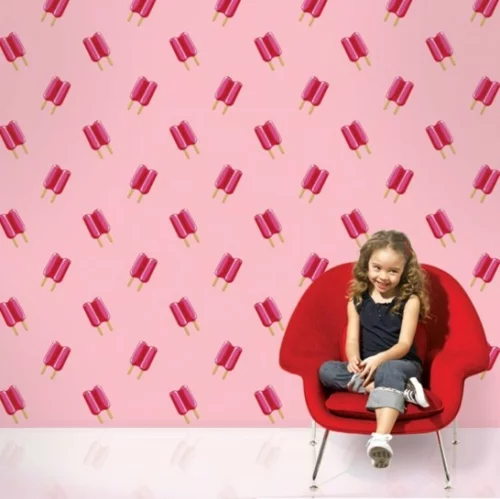 lila rosa Tapeten für Kinderzimmer rosa eiscreme sessel