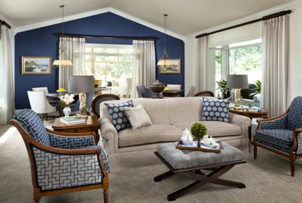 Einrichtungsideen für schöne Möbel & Wohnen blaue symmetrisch