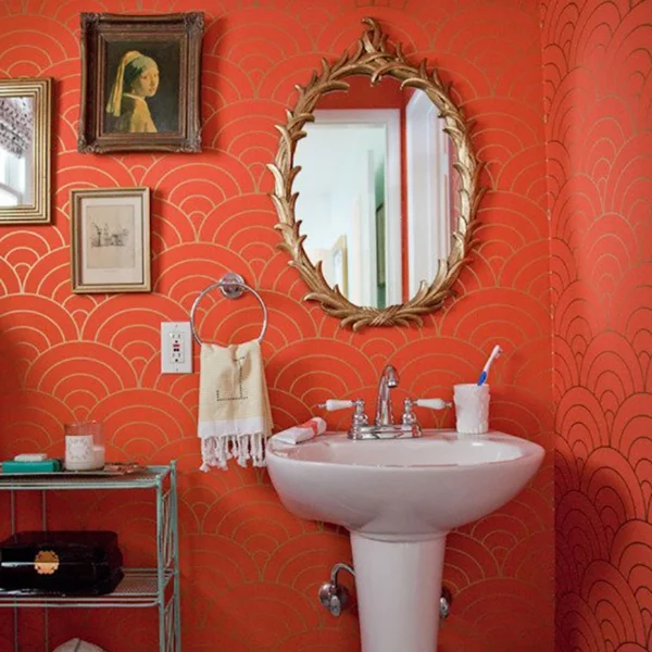 Einrichtungsideen für schöne Möbel & Wohnen orange rotgelblich wand