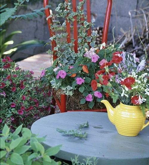 Vintage Blumentöpfe originell dekorativ keramisch kanne