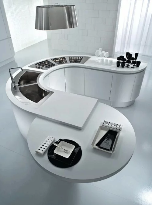 kücheninsel hoch modern mit herd und spüle