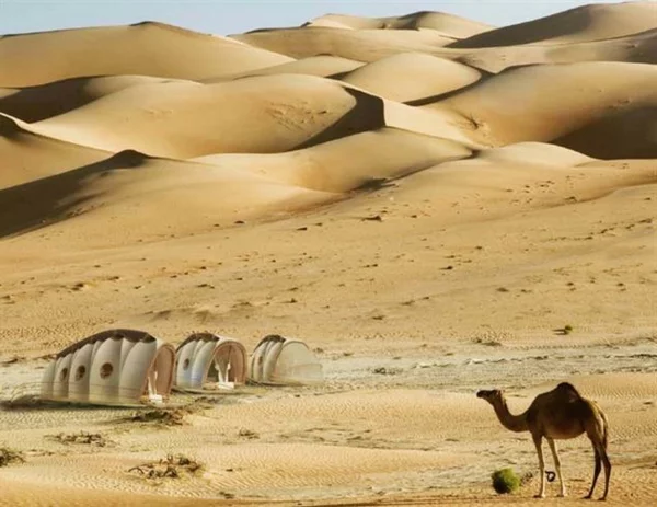 transportable häuser in der wüste