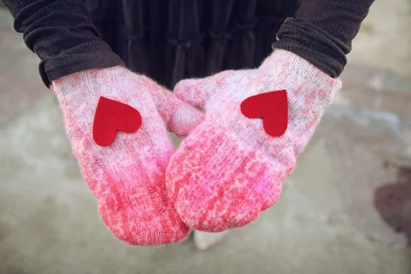 valentinstag geschenke selber machen handschuhe mit herzen