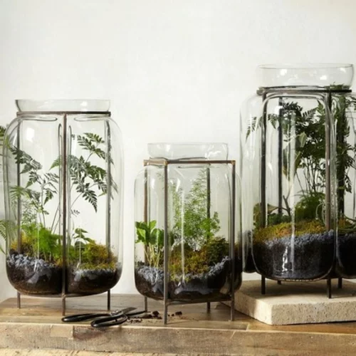 wohnaccessoires glas pflanzenbehälter
