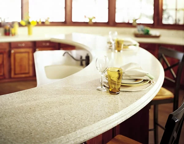 Küchenarbeitsplatte granit gewunden spüle essen