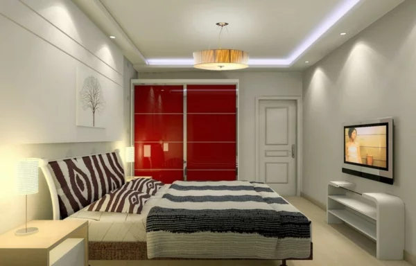 Minimalistische  Schlafzimmer glanzvoll tiermuster motive