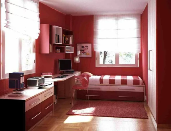 Minimalistische Schlafzimmer kinderzimmer rot elegant