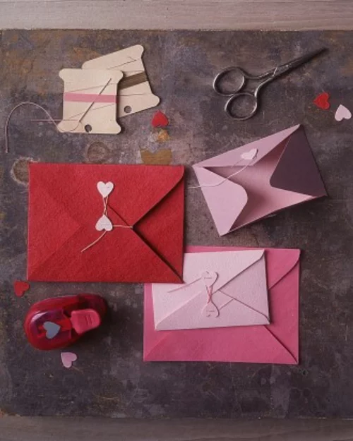 frische DIY Ideen zum Valentinstag briefumschlag