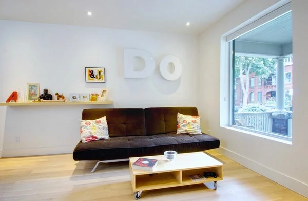 kreative wanddeko ideen wandgestaltung wohnzimmer typografie 3d buchstaben