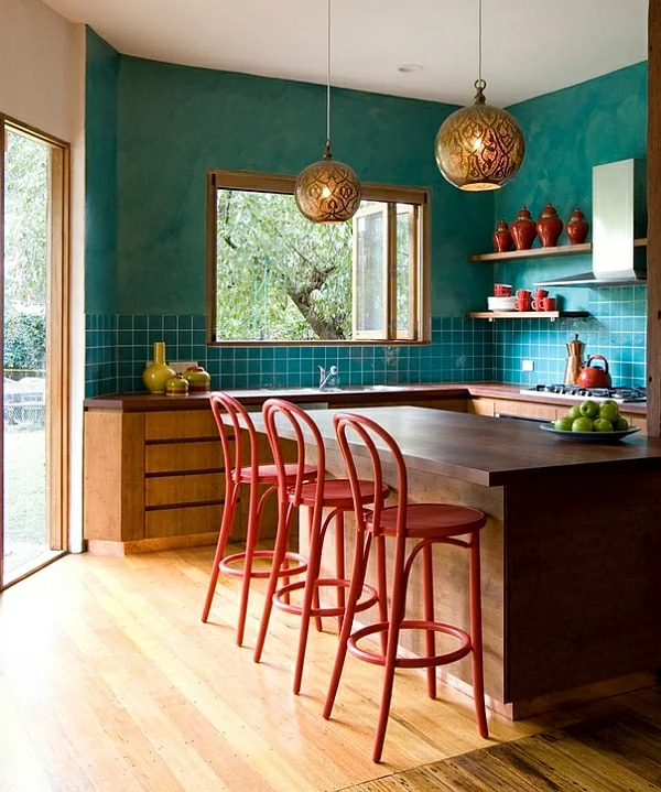 küche farbküchenarbeitsplatte hocker lehnen Kücheneinrichtung und Küchenmöbel