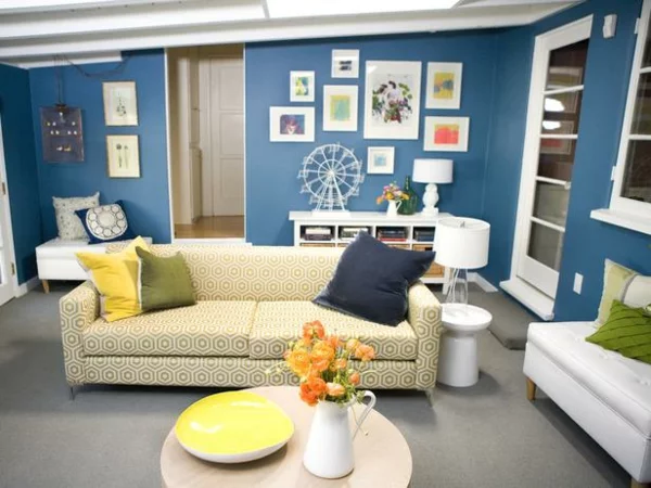 nautisch wohnstil wohnzimmer wandfarben blau wandfarben wohnzimmer