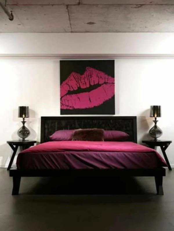 moderne schlafzimmer design ideen lippen bild