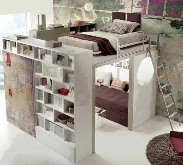 teenager schlafzimmer stockbett dekorative wandgestaltung