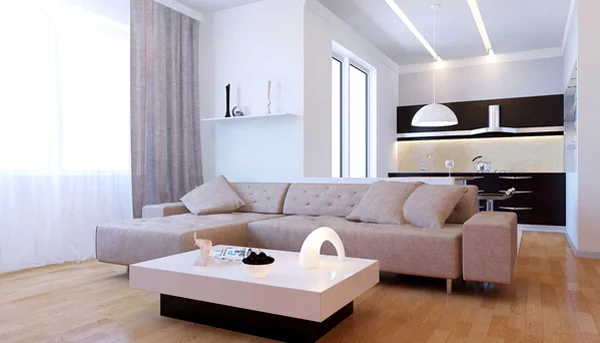 moderne minimalistische wohnzimmergestaltung ideen farben pur