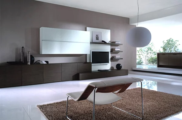 moderne minimalistische wohnzimmergestaltung ideen teppich