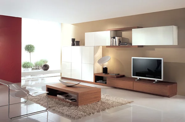 coole minimalistische wohnzimmergestaltung ideen warm
