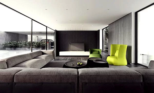 moderne minimalistische wohnzimmergestaltung ideen wohnlandschaft