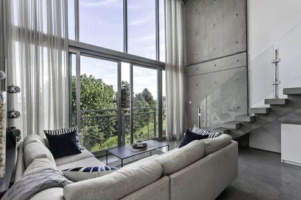 Modernes graue farben Penthaus vancouver architektur groß fenster