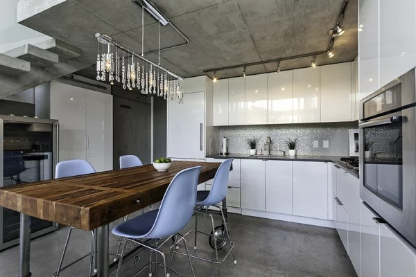 holz massiv Penthaus vancouver architektur küche esszimmer