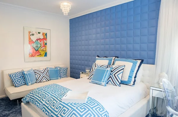teen schlafzimmer gestalten blau weiß