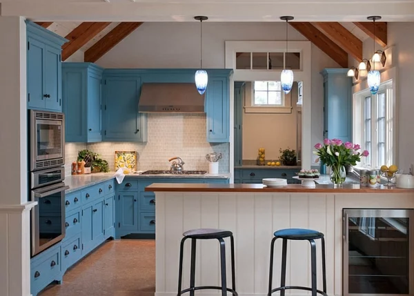 blau und weiß traditionelle küchen küchenmöbel