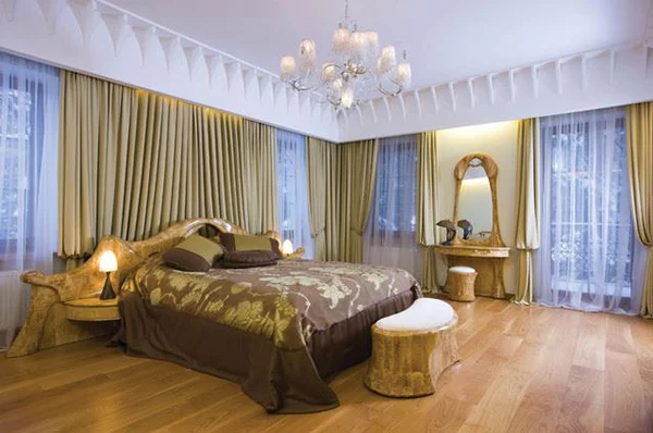 Schlafzimmergestaltung und Wandfarben deko einrichten gardinen 