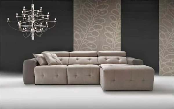 einrichtungsideen möbel Chaiselongue sofa mit knöpfen