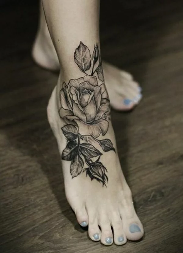 fuss tattoo designs tattoos bilder schwarze rosen