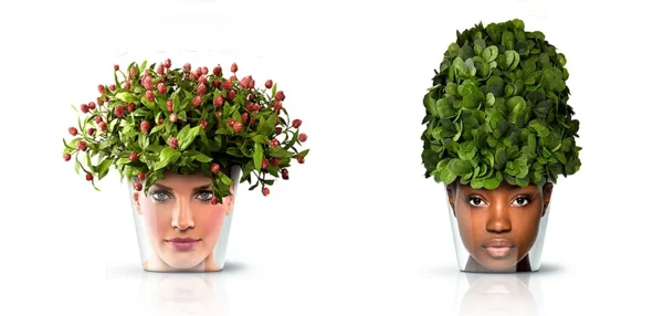 gesicht blumenkübel moderne pflanzgefäße deko ideen good design ideen zimmerpflanzen
