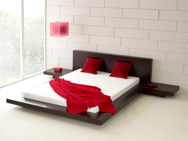 schlafzimmer einrichten deko ideen rot bettwäsche bettdecke