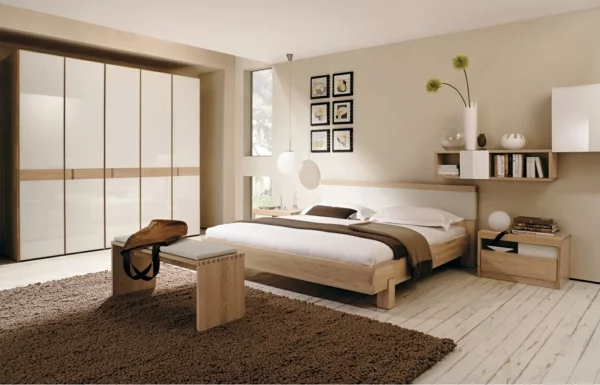 Schlafzimmergestaltung und Wandfarben deko ideen braun farbgestaltung braun