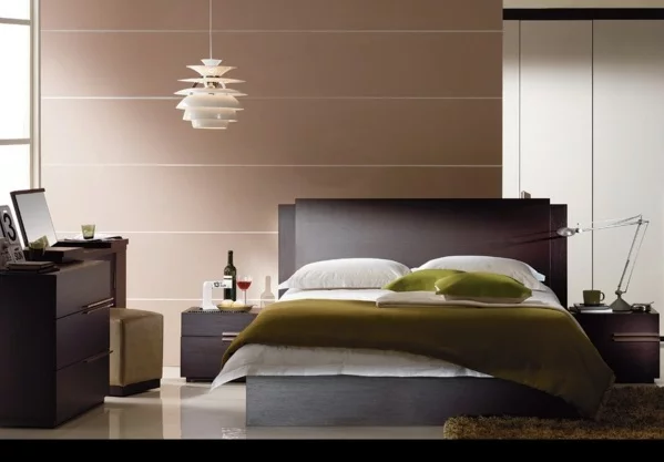 schlafzimmer einrichten deko Schlafzimmergestaltung und Wandfarben leder