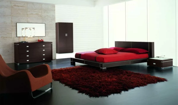 schlafzimmer einrichten deko ideen schlafzimmergestaltung schwarz rot