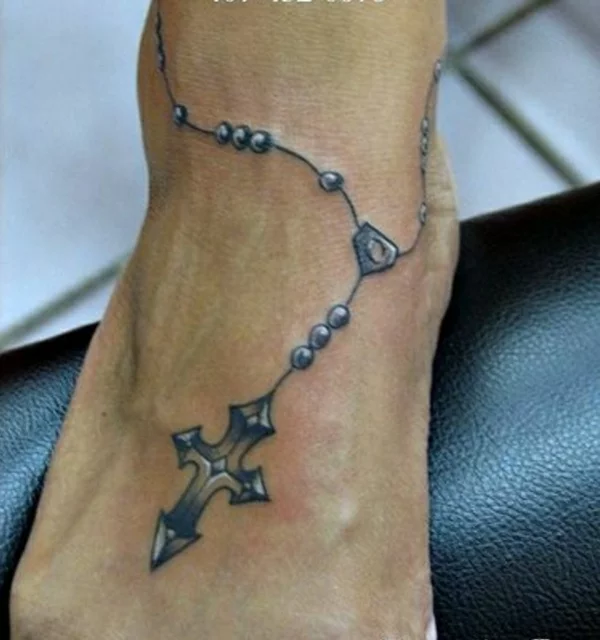 tattoos bilder stilvoll tattoo fuß knöchelband 