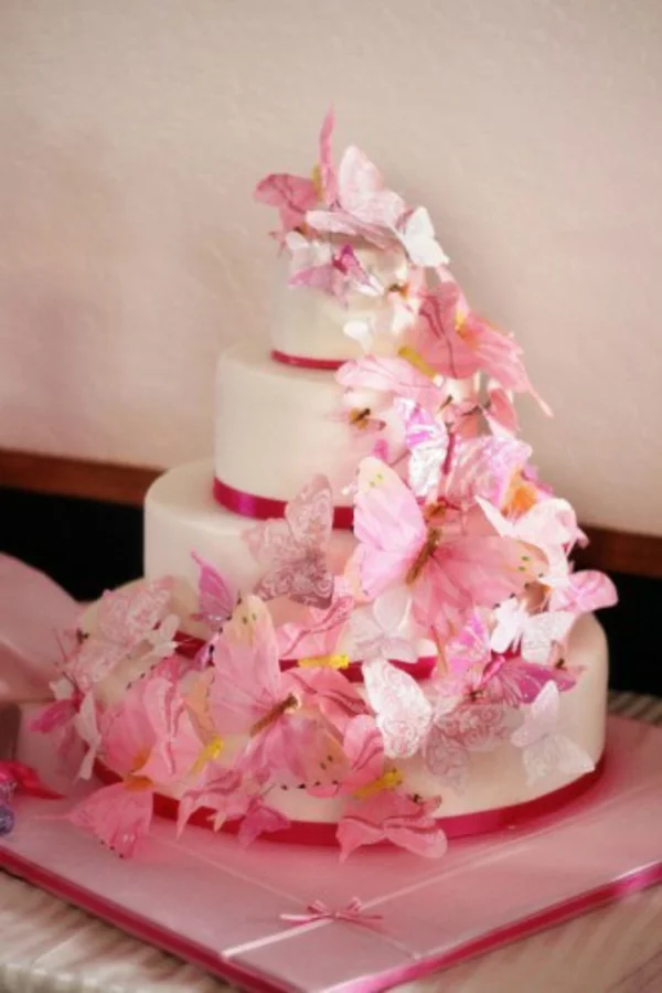 blumen Hochzeitskuchen und Torten rosa nett